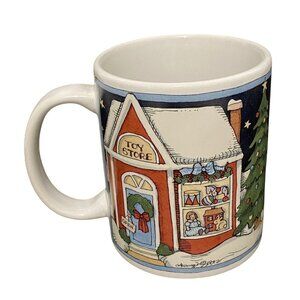 Susan Winget‎ Christmas Village Mug Nostalgia Retro Old Fashioned Holiday Coffee